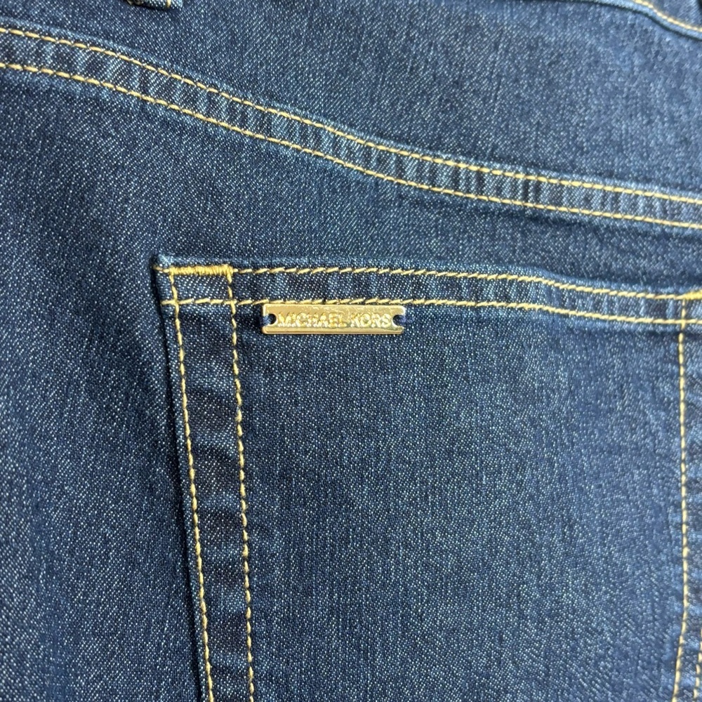 Michael Kors Jeans Womens 14 Blue Selma Crop Wide Leg High Rise Zip‎ Fly Denim - Picture 6 of 14